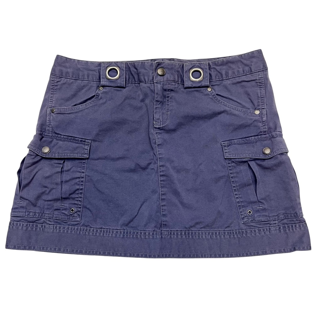 Athleta‎ Washed Blue Y2K Utility Cargo Casual Outdoor Rugged Mini Skirt Size 10P